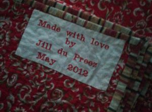 Made with Love Quilt Label Jill Alexa du Preez